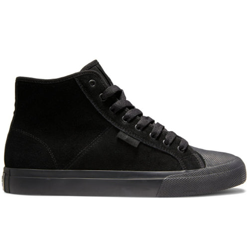 DC Manual HI RT Battleship on Black Suede Skate Shoe