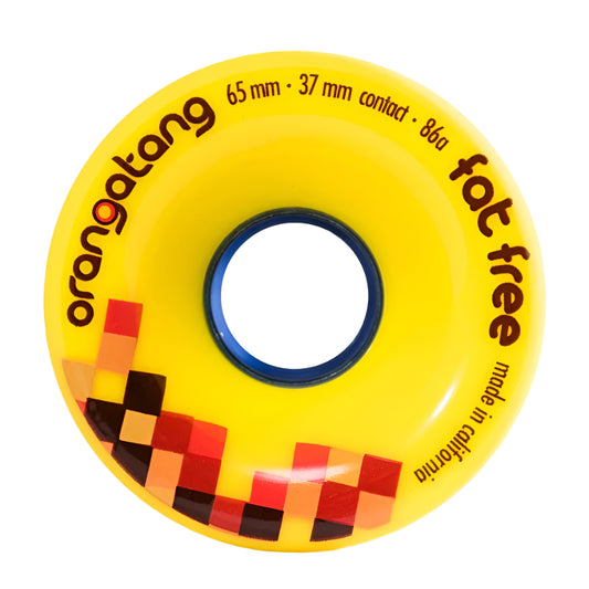 Orangatang Fat Free Cruiser Skateboard Wheels Yellow 65MM 86A