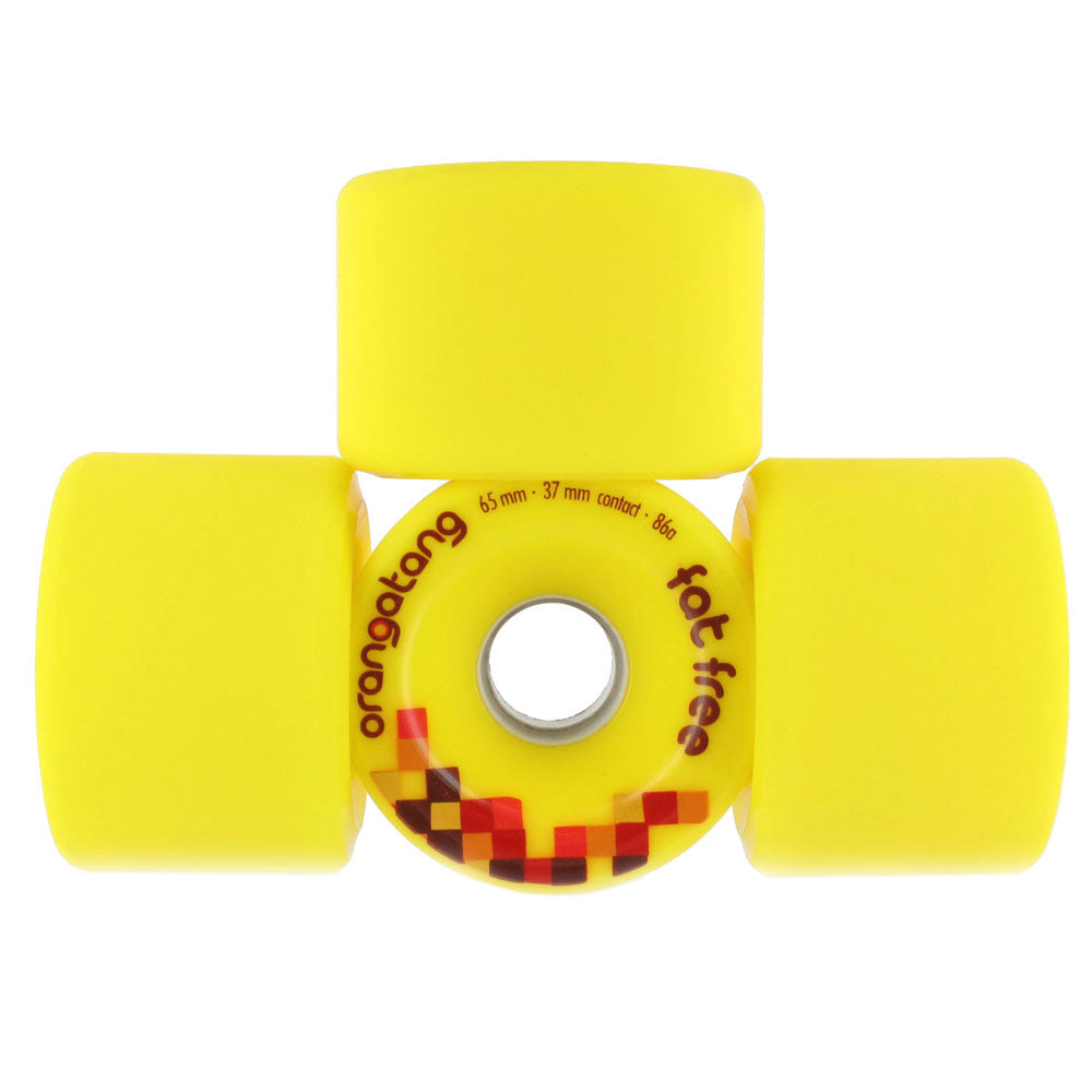 Orangatang Fat Free Cruiser Skateboard Wheels Yellow 65MM 86A