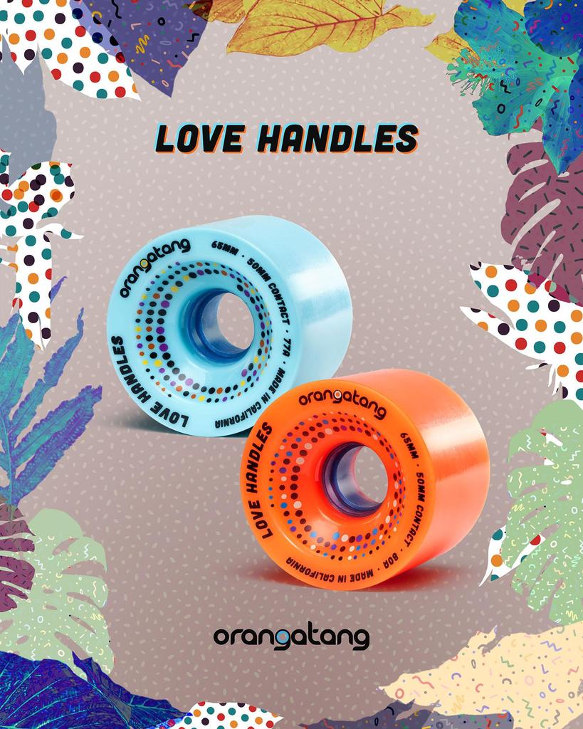 Orangatang Love Handles Longboard Cruiser Wheels Blue 65MM 77A