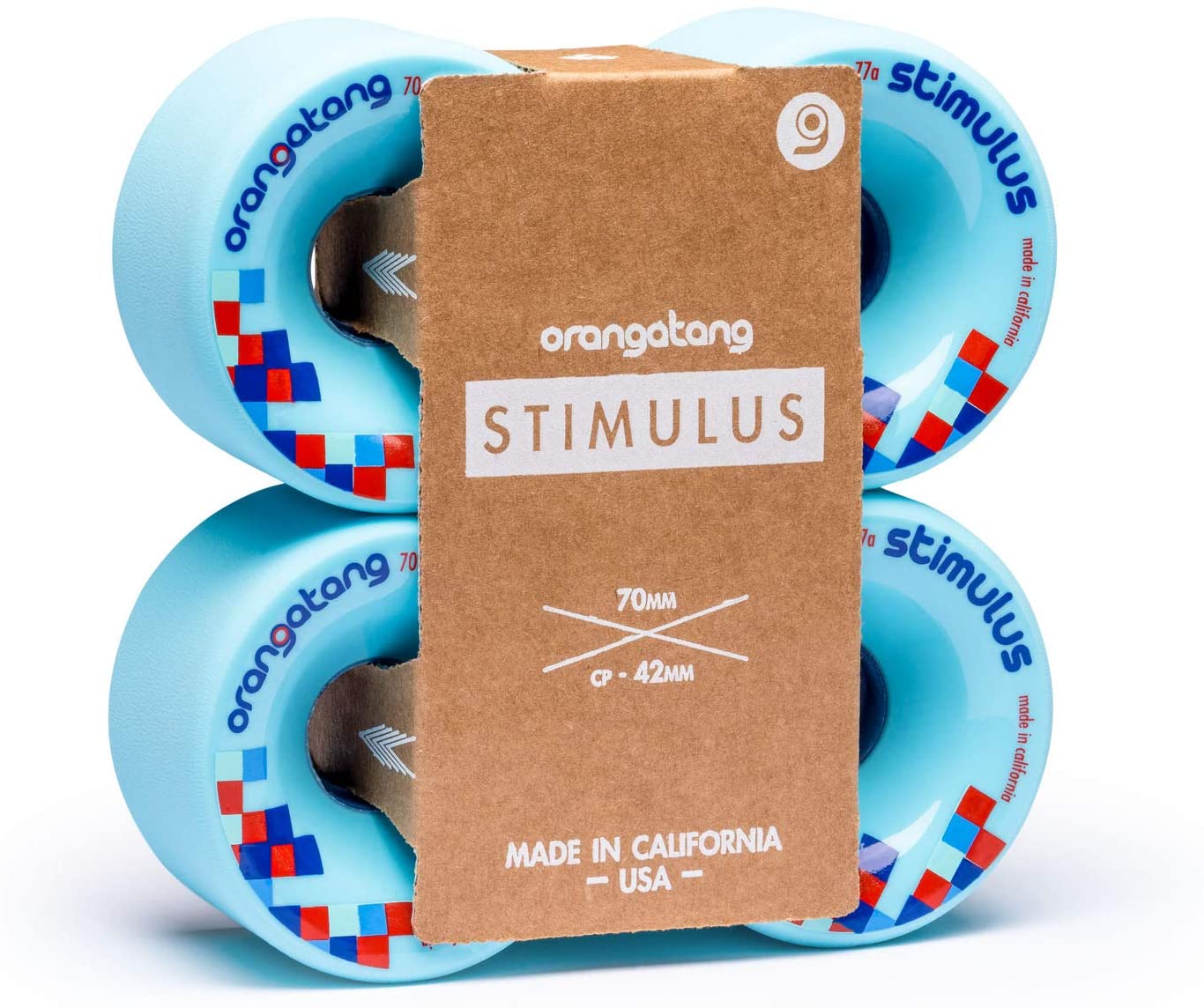 Orangatang Stimulus Longboard Cruiser Wheels Blue 70MM 77A