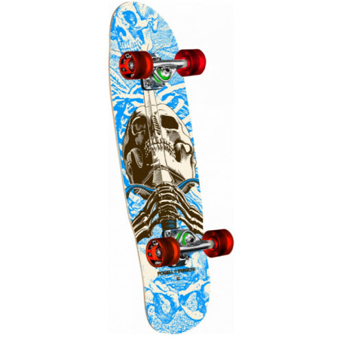 Powell Peralta Mini Skull & Sword Complete Cruiser Skateboard Blue 30"