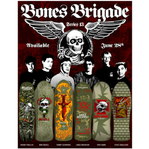 PRE-ORDER Powell Peralta Bones Brigade Series 13 TONY HAWK LIMITED Chicken Skull Green Deck 10.38"