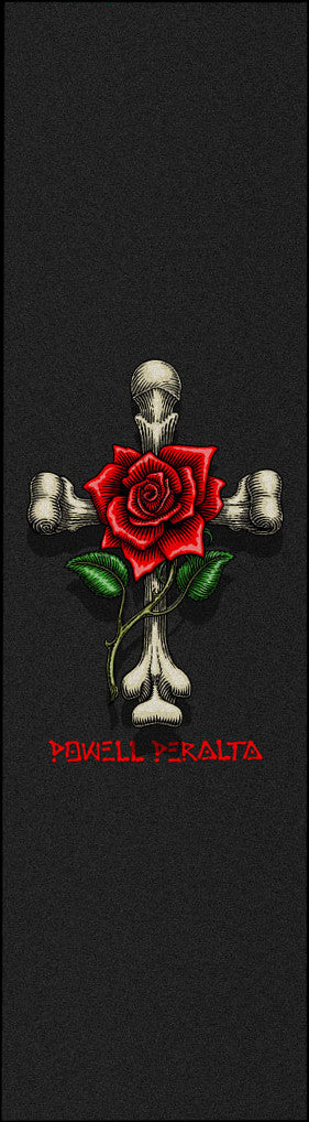 Powell Peralta Grip Tape Sheet 9 x 33 Rose Cross (Black)