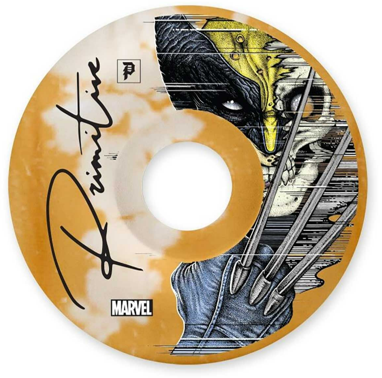 Primitive x Marvel Wolverine Skateboard Yellow Wheels 54MM