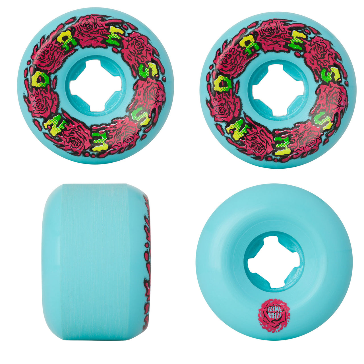 Santa Cruz Slime Balls Eric Dressen Pro Vomit Mini Skateboard Wheels Turquoise 56MM 97A