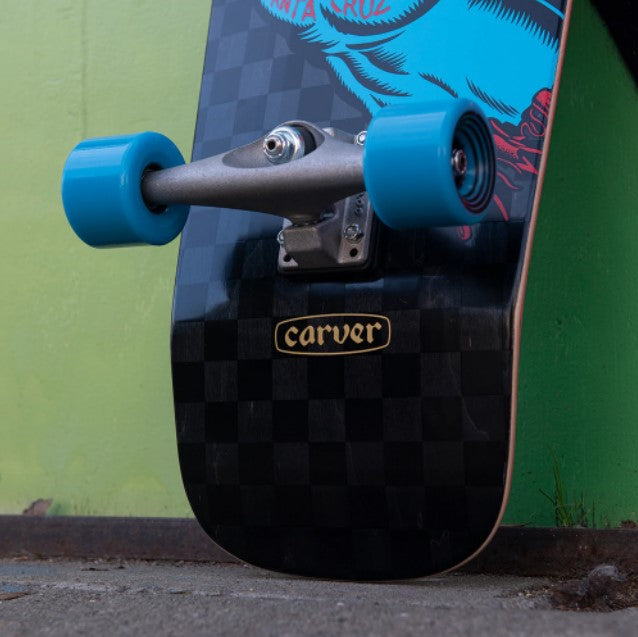 Santa Cruz X Carver Screaming Hand Check Surf Skate Cruiser Complete Skateboard 9.8"