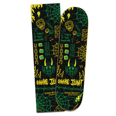 Shake Junt Pedro Delfino Pro Grip Tape Black, Green Yellow
