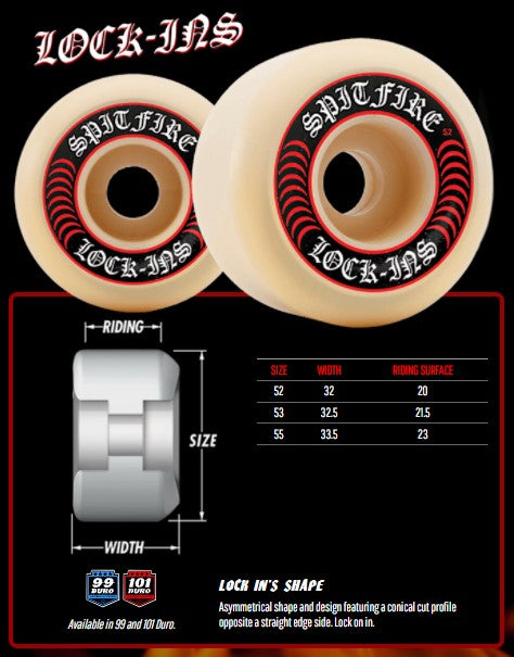 Spitfire F4 Lock-Ins Wheels 57MM 99D