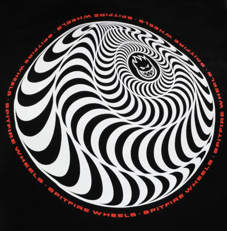 Spitfire Skewed Classic Black/White/Red Hooded Sweatshirt