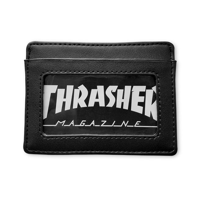 Thrasher Logo Black Leather Card Wallet