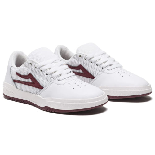 Lakai Atlantic Skate Shoe - White/Burgundy