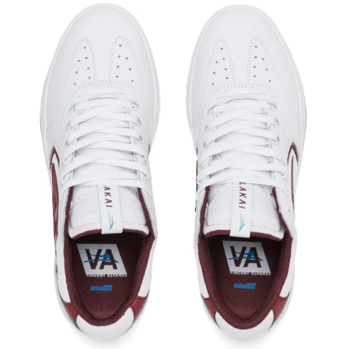 Lakai Atlantic Skate Shoe - White/Burgundy