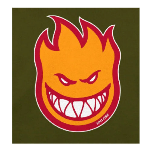 Spitfire BigHead Hoodie - Army/Gold/Red