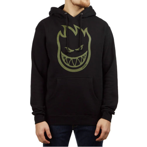 Spitfire BigHead Hoodie - Black with Olive