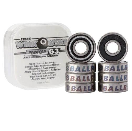Bronson Winkowski G3 Skateboard Bearings (Set of 8)