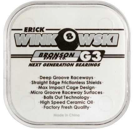 Bronson Winkowski G3 Skateboard Bearings (Set of 8)
