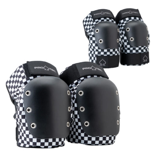Pro-Tec Street Open Back Knee/Elbow Pad Set - Checker