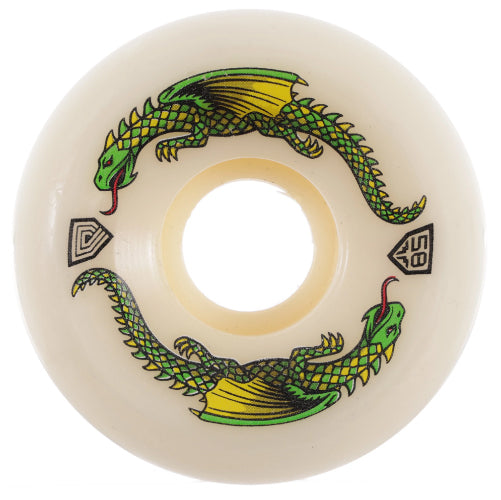 Powell Peralta Rat Bones II Dragon Formula Skateboard Wheels White 58MM 93A