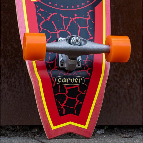 Santa Cruz X Carver Flame Dot Shark Surf Skate Cruiser Complete 31.52"