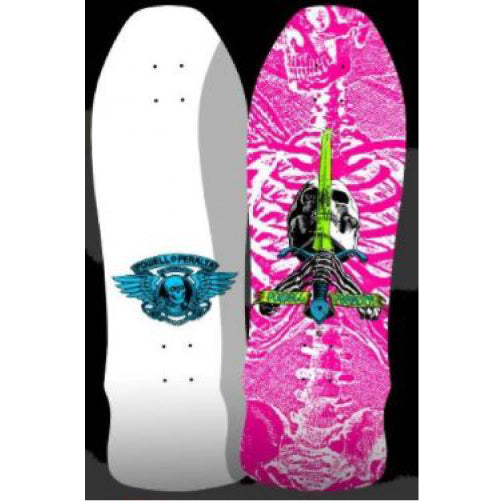 Powell Peralta GeeGah Skull and Sword Reissue Pink Skateboard Deck 9.75"