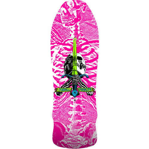 Powell Peralta GeeGah Skull and Sword Reissue Pink Skateboard Deck 9.75"