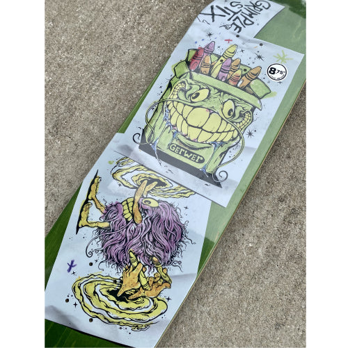 Antihero Gerwer Grimple Stix Guest Skateboard Deck Green Veneer 8.75"