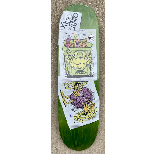 Antihero Gerwer Grimple Stix Guest Skateboard Deck Green Veneer 8.75"