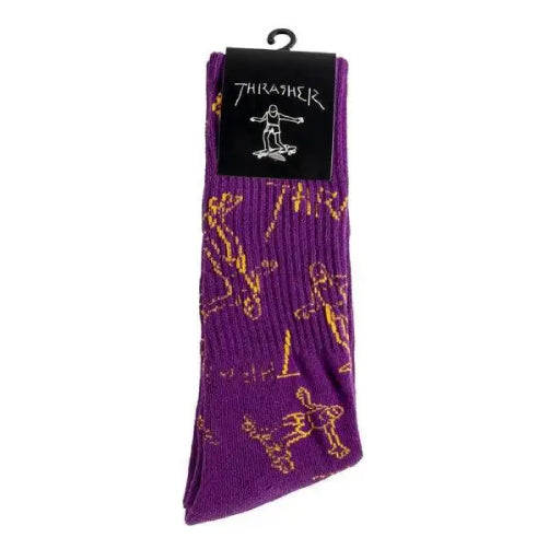 Thrasher Gonz Logo Crew Socks Purple