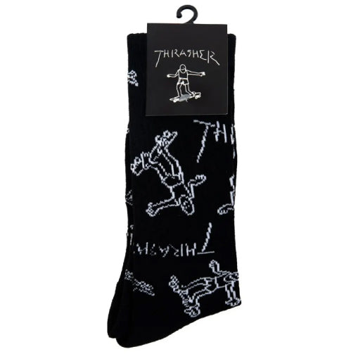 Thrasher Gonz Logo Crew Socks Black