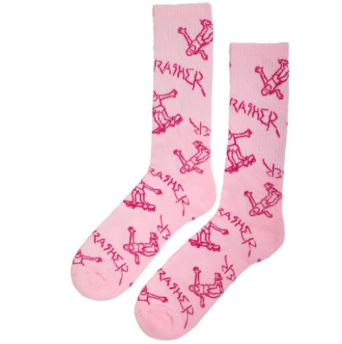 Thrasher Gonz Logo Crew Socks Pink
