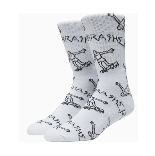 Thrasher Gonz Logo Crew Socks White