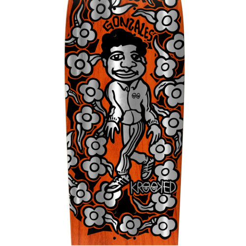 Krooked Mark Gonzales Sweatpants Foil Shaped Skateboard Deck 9.81"
