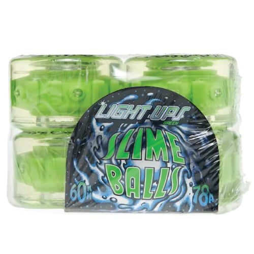 Santa Cruz Light Ups OG Slime Balls Skateboard Wheels Green LED 60MM 78A