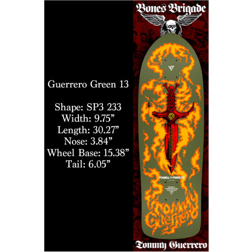 LIMITED Powell Peralta Bones Brigade Series 13 TOMMY GUERRERO Dagger Green Deck