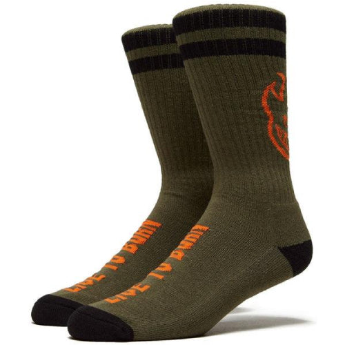 Spitfire Heads Up Olive, Orange Socks