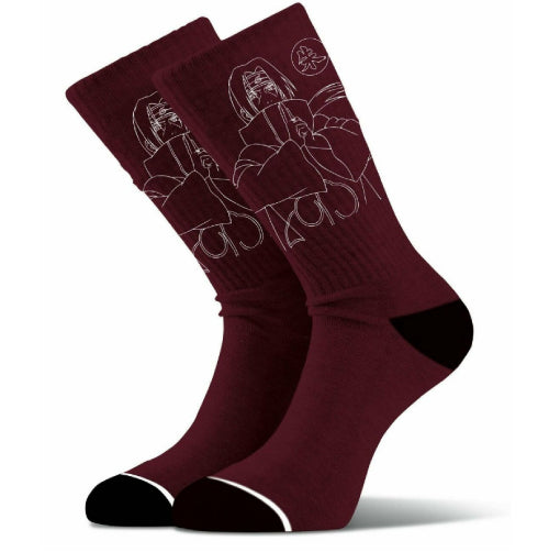 Primitive X Naruto Shippuden Itachi Socks - Burgundy