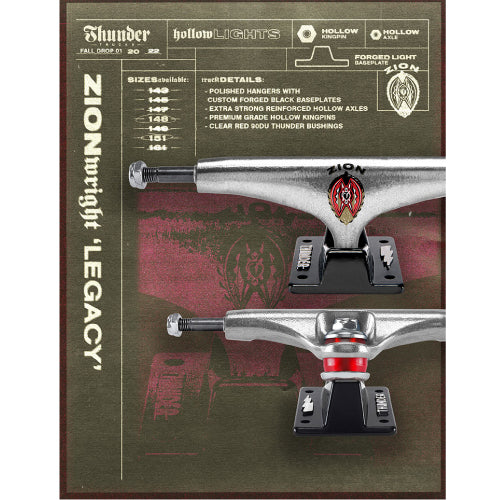 Thunder Zion Wright Legacy Hollow Lights Polished Trucks (Set of 2)