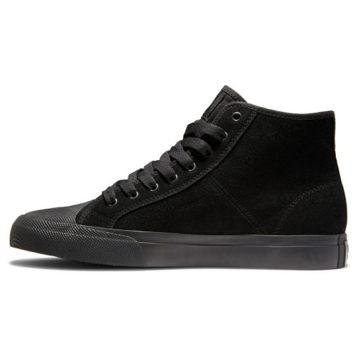 DC Manual HI RT Battleship on Black Suede Skate Shoe