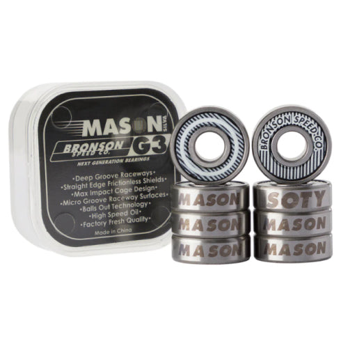 Bronson Mason Silva G3 Skateboard Bearings (Set of 8)