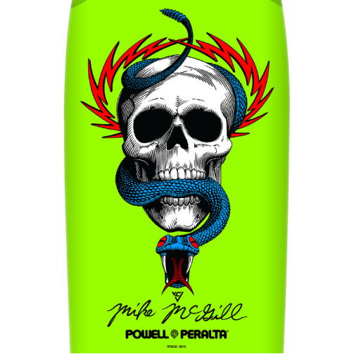 Powell Peralta Mike McGill Skull and Snake Lime Green Skateboard Deck 10"