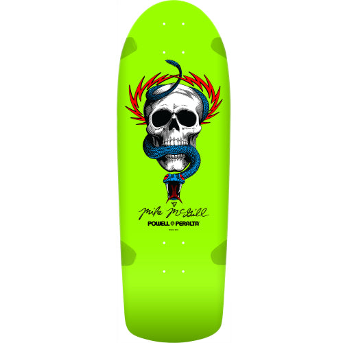 Powell Peralta Mike McGill Skull and Snake Lime Green Skateboard Deck 10"