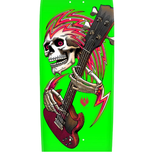Powell Peralta X Metallica Collab Flight Shaped Skateboard Deck Lime Green 9.265"