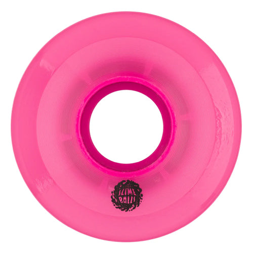 Santa Cruz Mini OG Slime Balls Skateboard Wheels Transparent Pink 54.5MM 78A