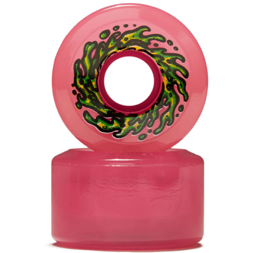 Santa Cruz Mini OG Slime Balls Skateboard Wheels Transparent Pink 54.5MM 78A