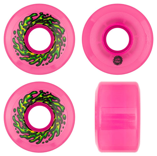 Santa Cruz Mini OG Slime Balls Skateboard Wheels Transparent Pink 54.5MM 78A