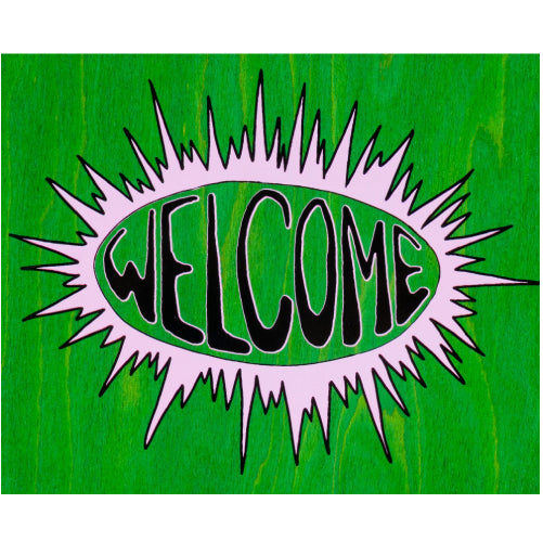 Welcome Transcend on Son of Moontrimmer Gold Foil Skateboard Deck 8.25"