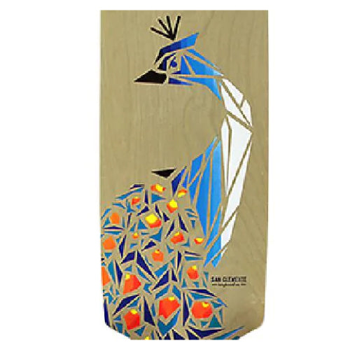 San Clemente Birds of Paradise Peacock Drop Through Longboard Complete 36"