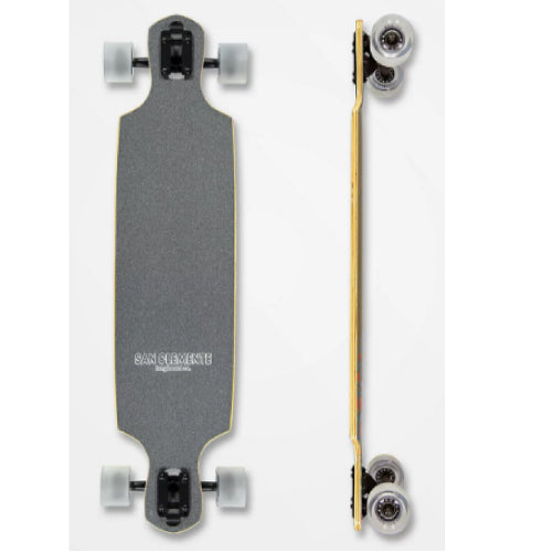 San Clemente Birds of Paradise Peacock Drop Through Longboard Complete 36"