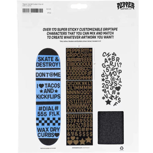 Pepper Alphanumeric Custom Griptape Kit